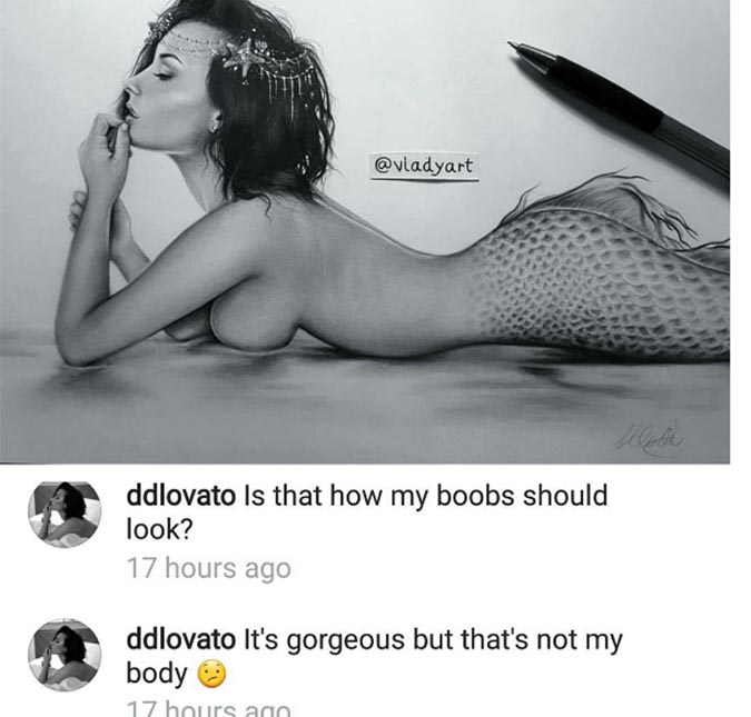 Demi Lovato critica desenho feito por fã