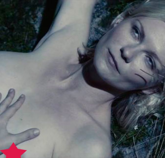 Em Melancolia, Kirsten Dunst teve que agir normalmente enquanto deitava na grama peladona e exibindo os belos seios para as salas de cinema do mundo todo.