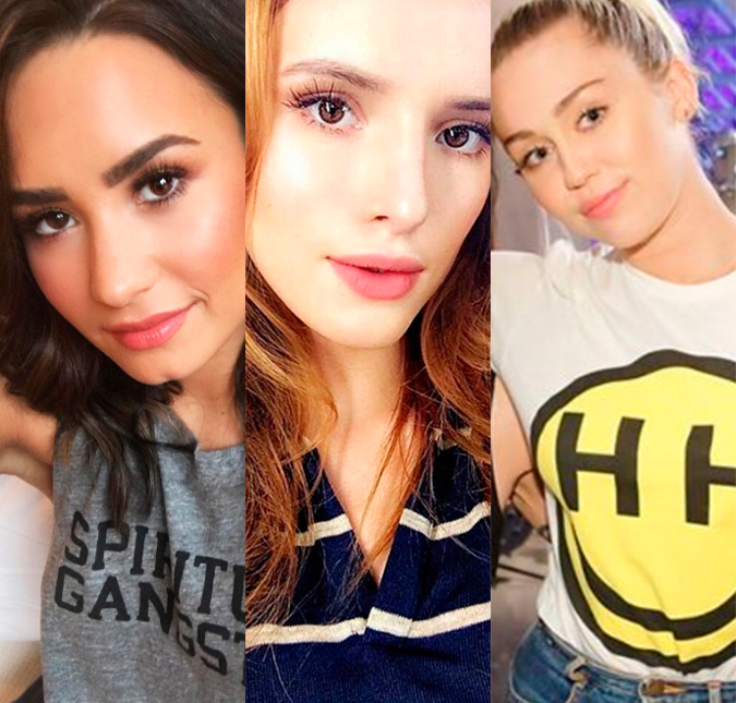 Bella Thorne revela que tem como <I>crushes</I> Demi Lovato e Miley Cyrus