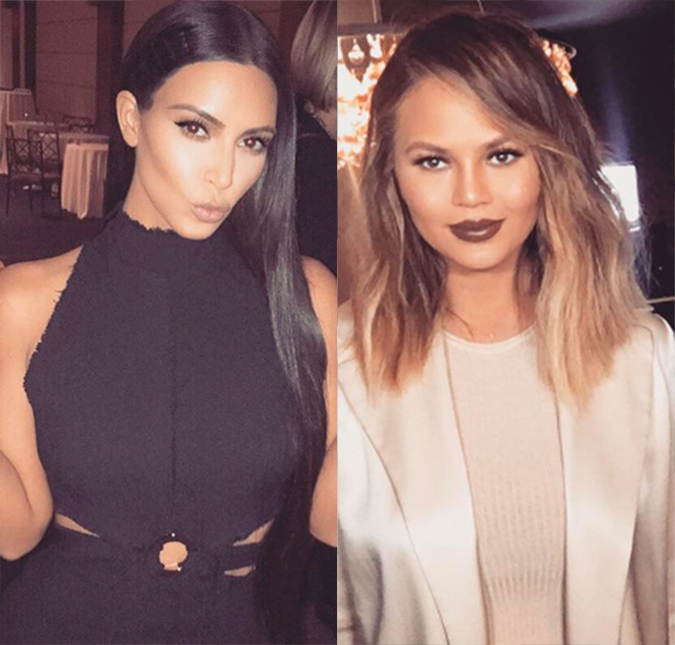 <I>Bffs</I>! Chrissy Teigen diz que aceitaria ser barriga de aluguel de Kim Kardashian, entenda!