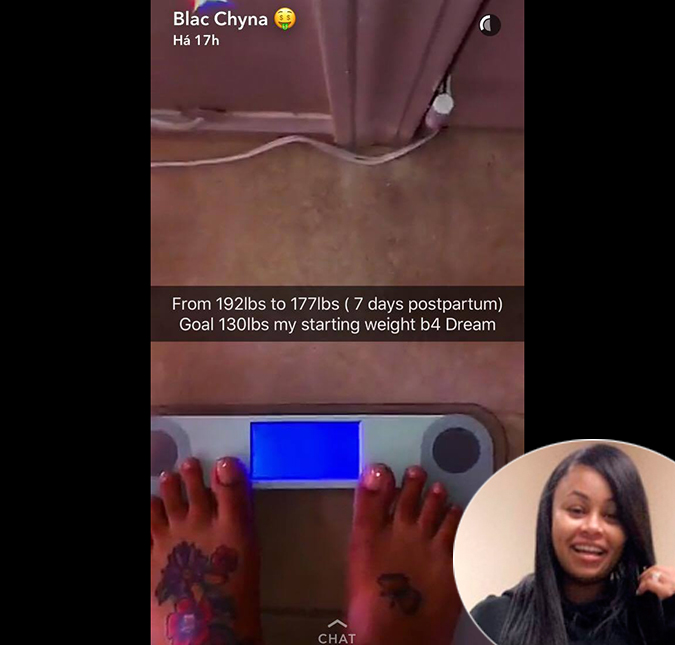 Sete dias depois do nascimento de Dream, Blac Chyna revela seu peso e conta que já perdeu sete quilos!