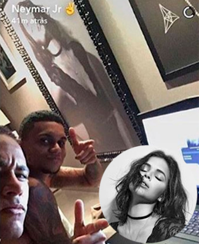 Neymar tem quadro com foto enorme de Bruna Marquezine em sua casa!