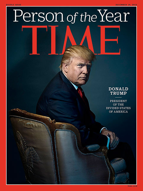 Donald Trump é eleito como <i>Personalidade do ano</i> pela revista <i>Time</i>