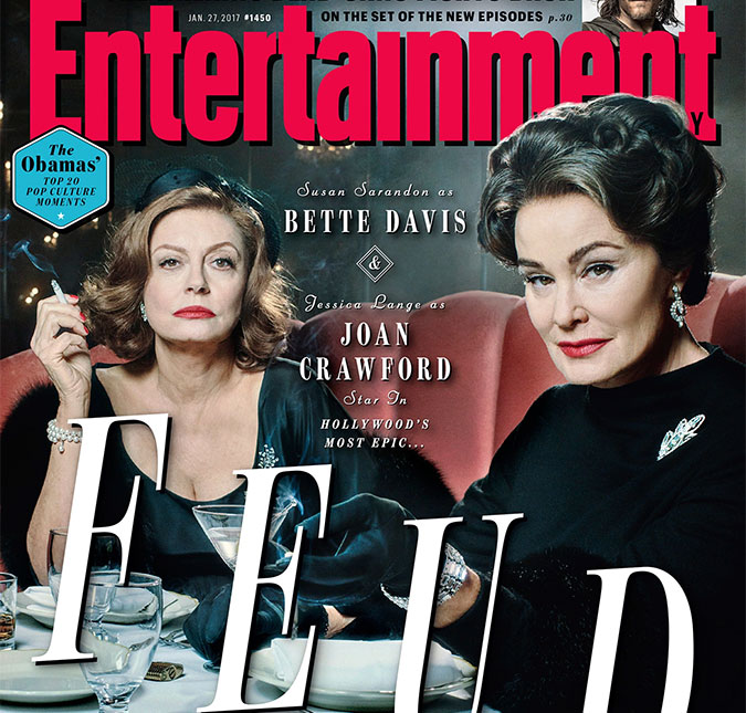 Susan Sarandon e Jessica Lange aparecem pela primeira vez caracterizadas como Bette Davis e Joan Crawford, confira!