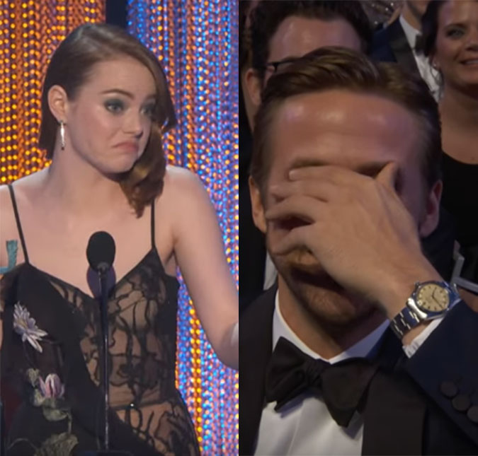 Ryan Gosling tem a melhor reação com discurso fofo de Emma Stone, assista ao vídeo!