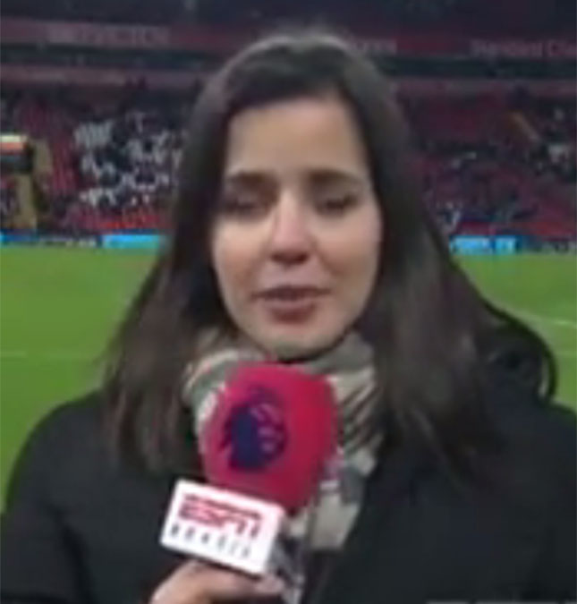 Durante transmissão de jogo, repórter leva bolada ao vivo, assista!