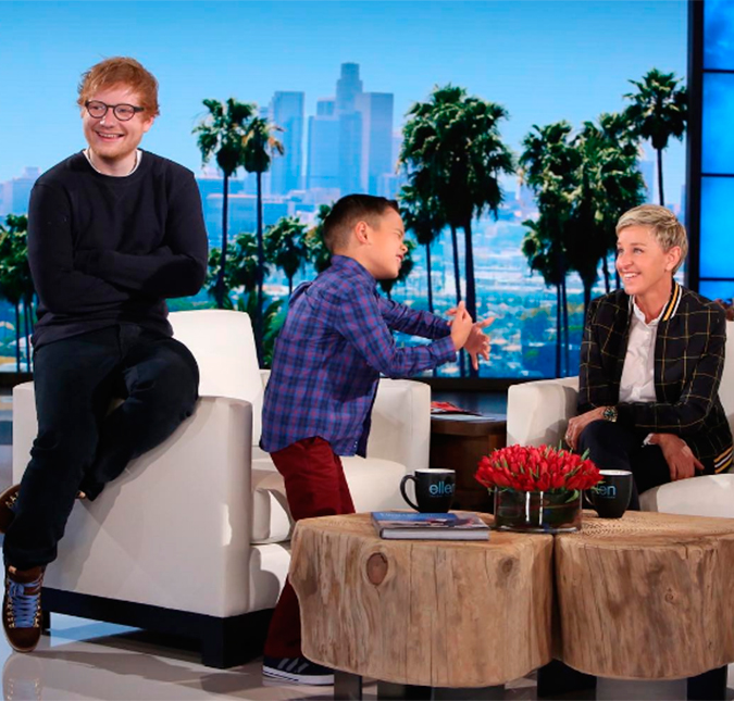 Ed Sheeran surpreende garotinho no programa de Ellen DeGeneres