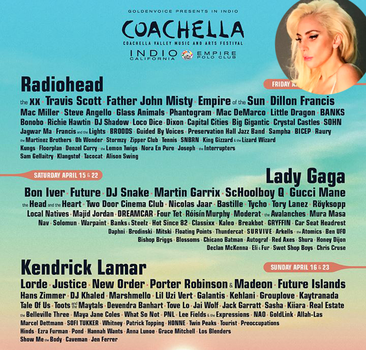 Lady Gaga substituirá Beyoncé no festival de música <I>Coachella</I>, saiba mais!