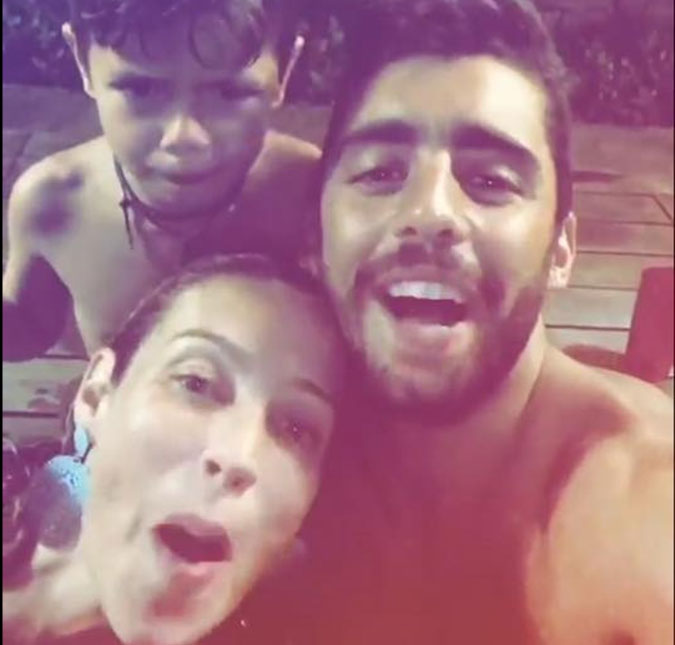 Pedro Scooby canta com Luana Piovani e o filho Dom e mostra que está recuperado de acidente