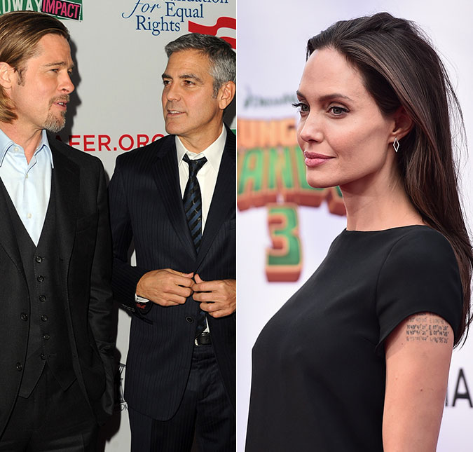 Angelina Jolie teria afastado Brad Pitt de George Clooney por sentir ciúmes de sua esposa, entenda!