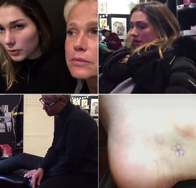 Xuxa e Sasha fazem tatuagem juntas em Nova York