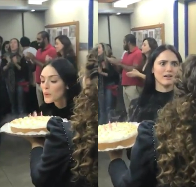 Isabelle Drummond ganha festa de aniversário surpresa e não curte o <i>Com quem será?</i>