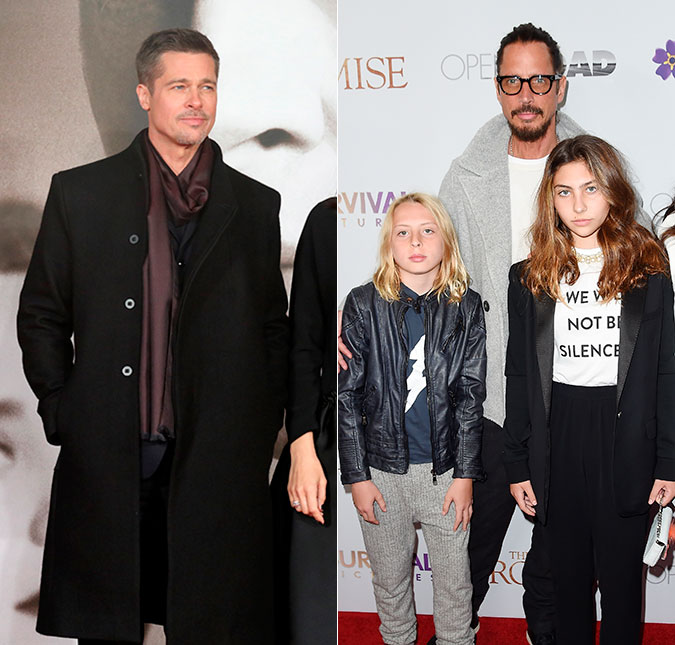 Após morte do amigo, Brad Pitt leva filhos de Chris Cornell a parque de diversão em Hollywood
