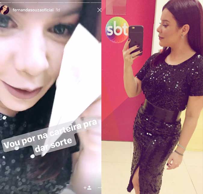 Fernanda Souza grava com Silvio Santos e ganha aviãozinho de dinheiro do apresentador!