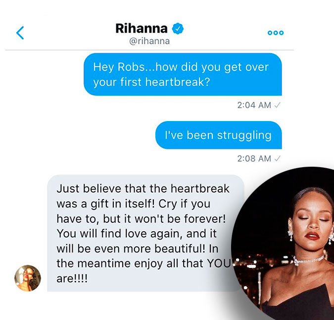 Rihanna dá conselho amoroso para fã pela <i>internet</i>