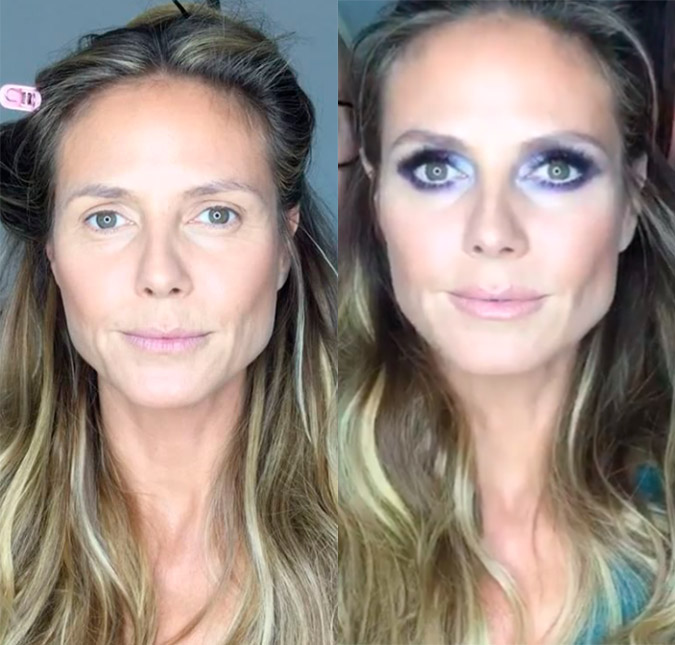 Heidi Klum exibe o poder da maquiagem em vídeo, confira!