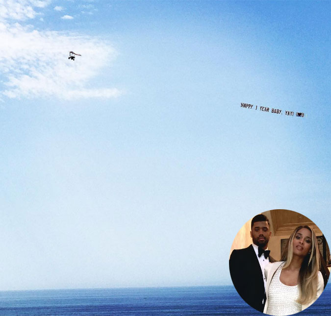 Ciara escreve mensagem no céu para celebrar um ano de casada com Russell Wilson!