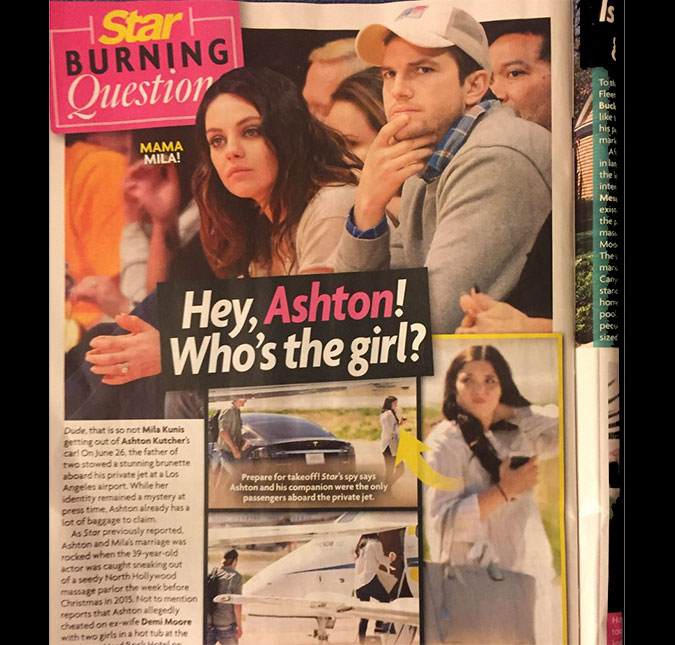 Ashton Kutcher esclarece quem é <i>garota misteriosa</i> e fala sobre rumores de traição