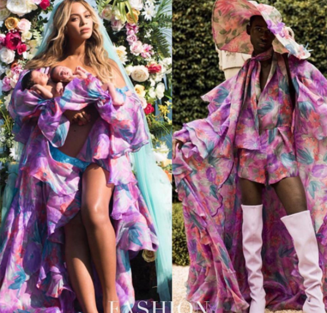 Roupa de Beyoncé em foto com gêmeos foi primeiramente usada por um homem, entenda!