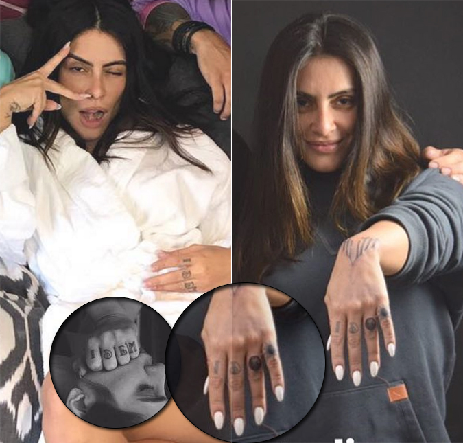 Cleo Pires faz tatuagens para cobrir desenho que tinha com o ex-namorado