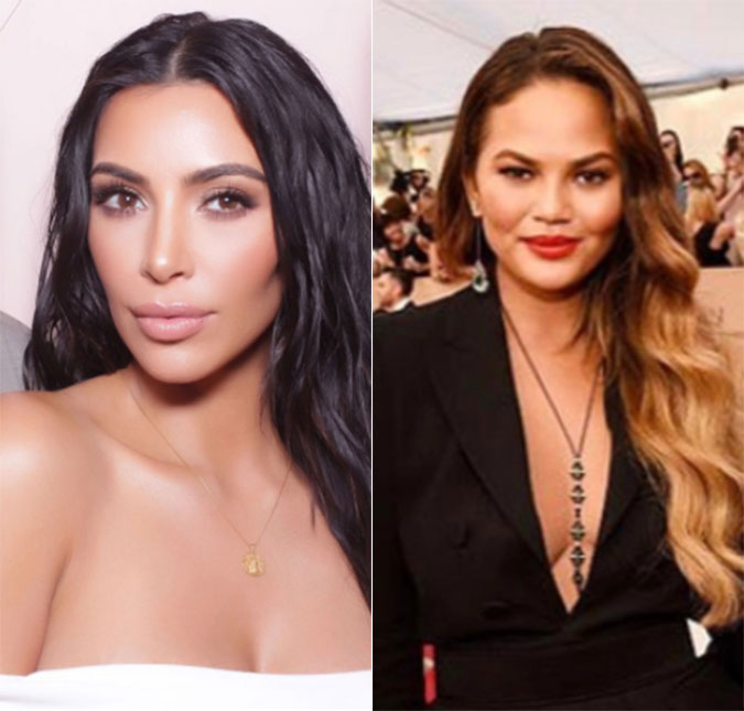 Kim Kardashian faz teste e descobre que é mais parecida com Chrissy Teigen do que com ela mesma, entenda!