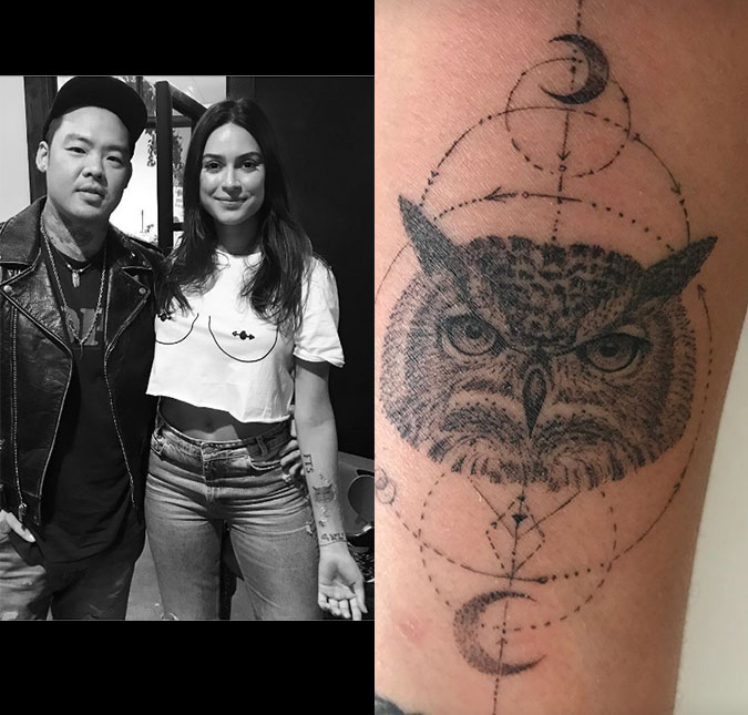 Thaila Ayala realiza sonho de fazer tatuagem com renomado artista: <i>Pensa na felicidade</i>
