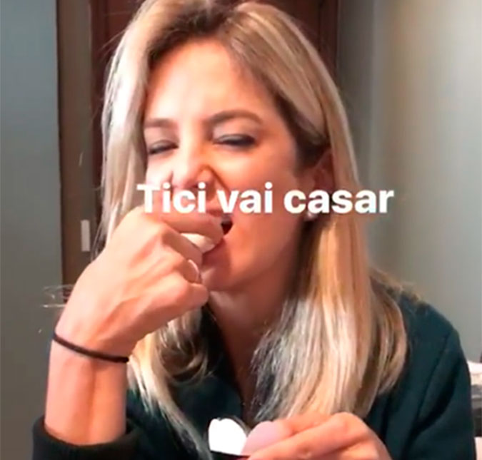 Ticiane Pinheiro prova docinhos para o casamento, e a doceira trabalha para o seu ex-marido!