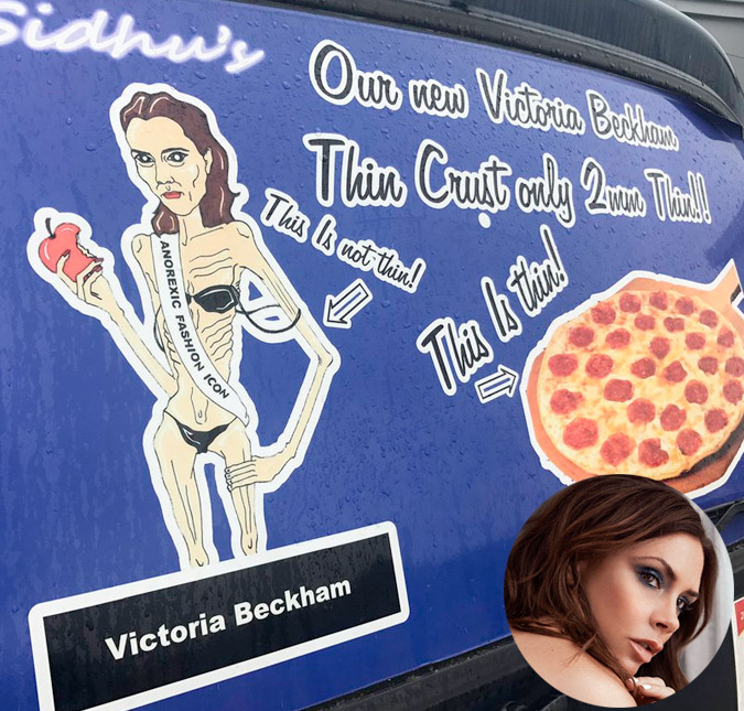 Restaurante britânico usa imagem de Victoria Beckham em anúncio e a descreve como anoréxica