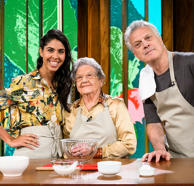Pedro Bial provoca Bela Gil sobre churrasco de melancia e ela explica a polêmica