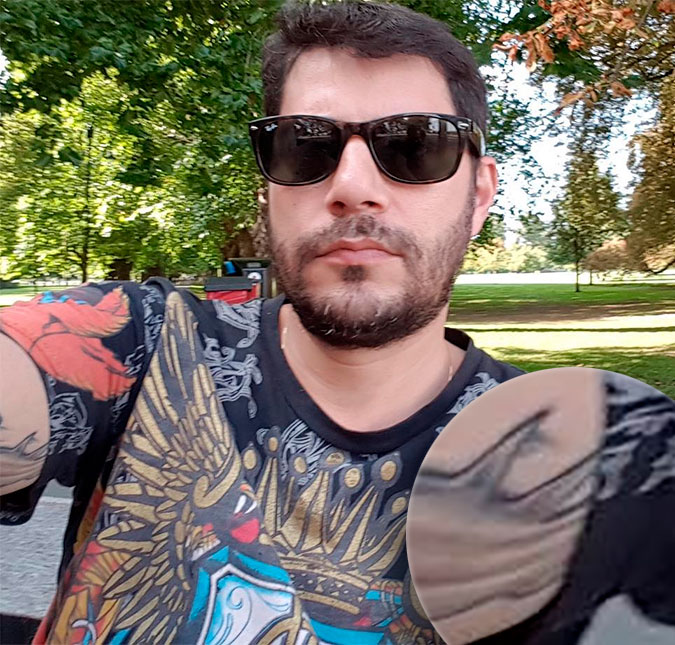 Evaristo Costa provoca surpresa e curiosidade ao exibir tatuagem no braço!