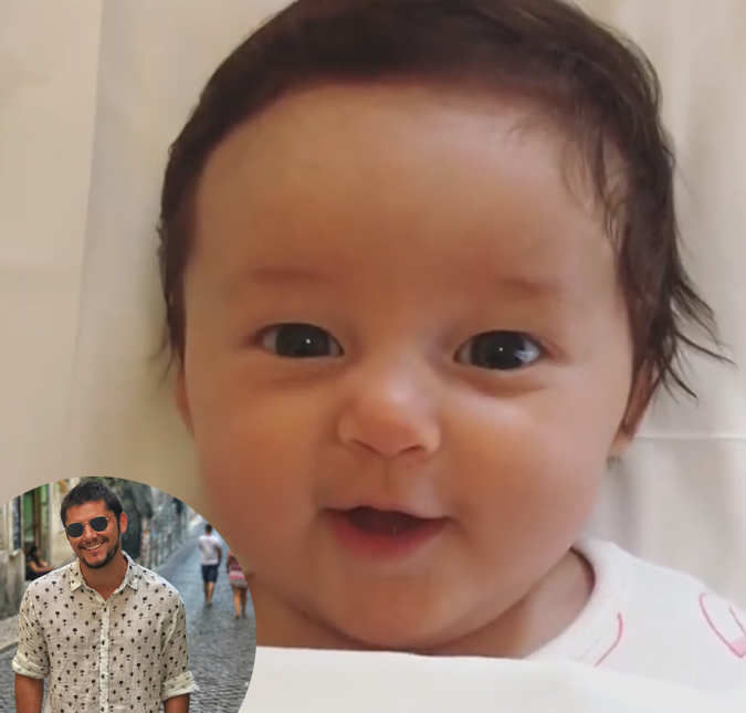 Em vídeo fofo, Bruno Gissoni <i>conversa</i> com Madalena, confira!