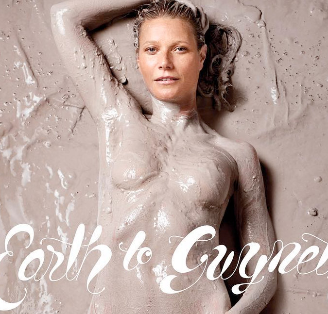 Gwyneth Paltrow se joga em argila para estampar primeira capa de sua revista, confira!