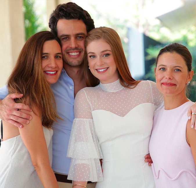 Depois de casamento no civil, Marina Ruy Barbosa elogia cunhadas: <i>Ganhei manas</i>