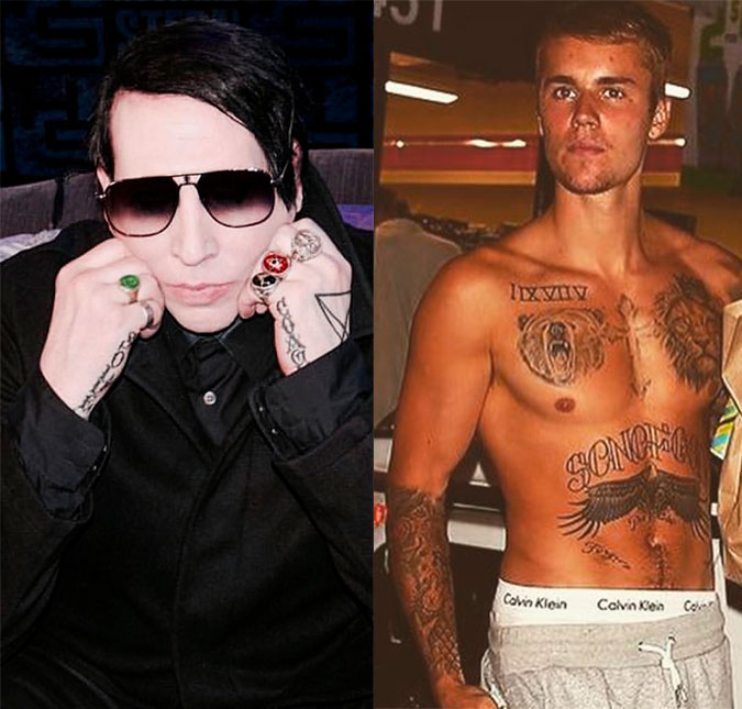Justin Bieber pede desculpas a Marilyn Manson, pondo fim à polêmica da camiseta: - <i>Se eu fui um babaca, não era minha intenção</i>