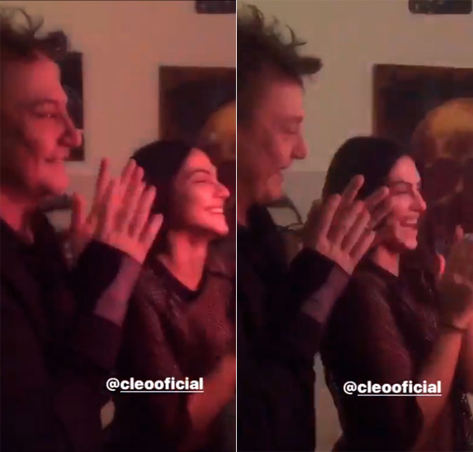 Cleo Pires comemora primeiros minutos do aniversário com o pai, Fábio Jr.