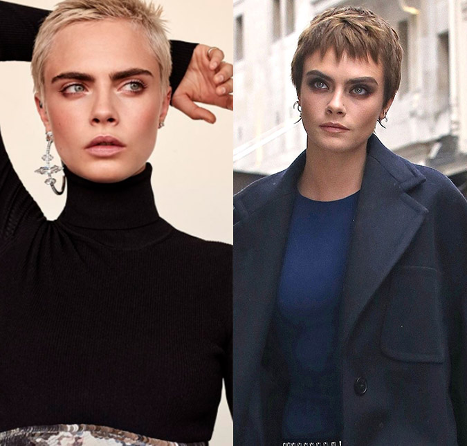 Cara Delevingne faz mudança radical e pinta o cabelo de castanho, veja!