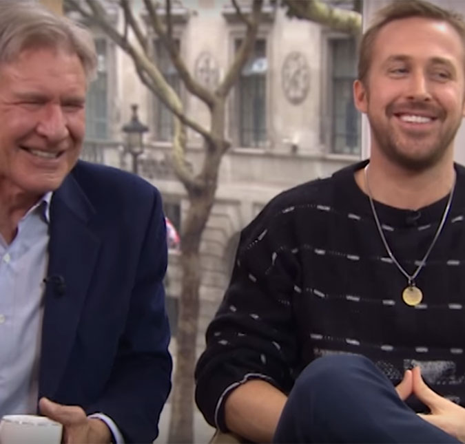 Harrison Ford e Ryan Gosling não conseguem parar de rir em entrevista, assista ao vídeo!