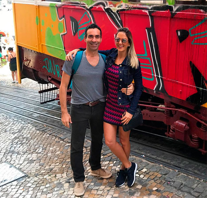 Noivos, Ticiane Pinheiro e César Tralli aproveitam viagem a Portugal!