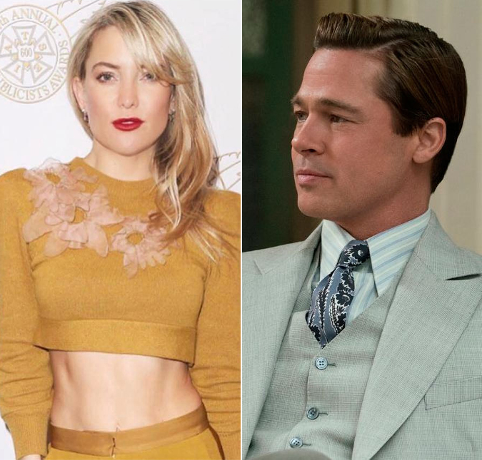 Kate Hudson fala sobre rumores de que estaria saindo com Brad Pitt