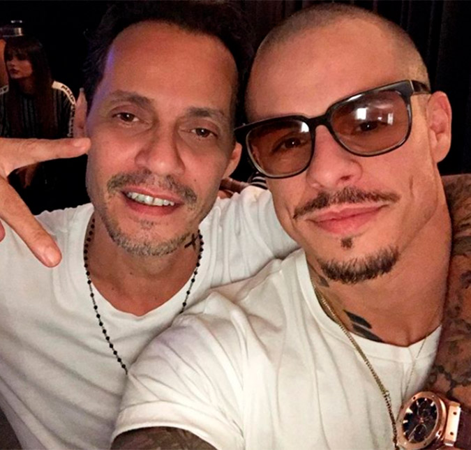 Marc Anthony e Casper Smart, ex-namorados de Jennifer Lopez, posam juntos em foto