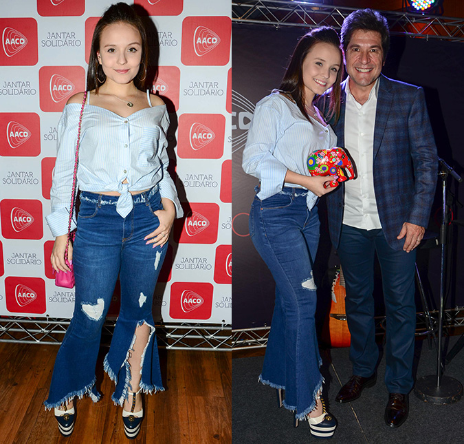 Larissa Manoela arremata escultura de elefante por quatro mil reais em evento beneficente