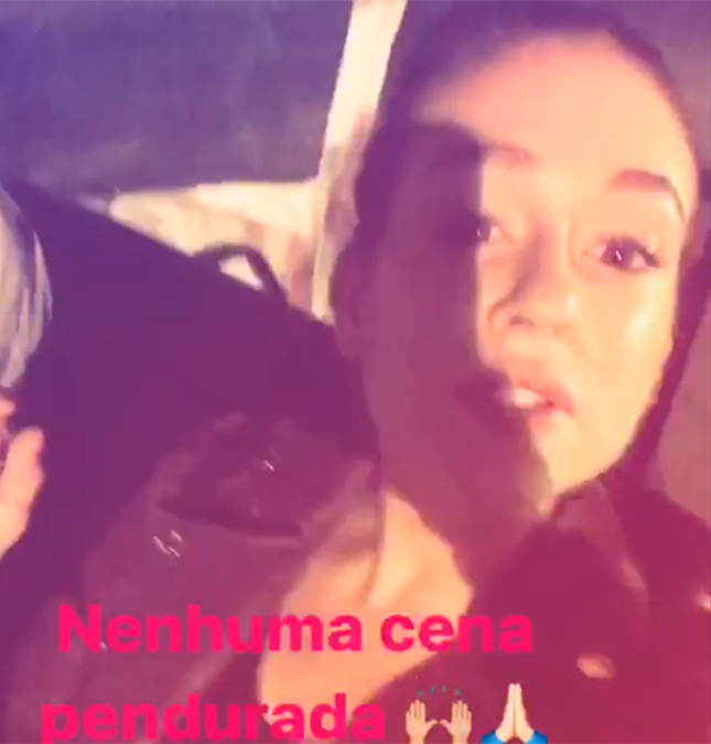Marina Ruy Barbosa sai de gravação de madrugada: <I>Saindo feliz!</i>