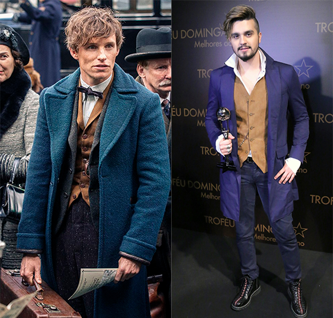 Figurino de Luan Santana rouba a cena em premiação e cantor é comparado a Eddie Redmayne