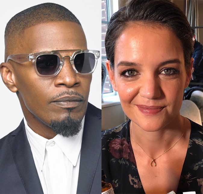 Jamie Foxx celebra seus 50 anos ao lado de Katie Holmes