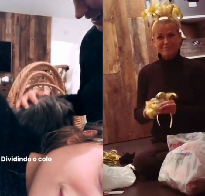 Em Nova York, Xuxa e Sasha se divertem juntas e brincam com cachorro, assista