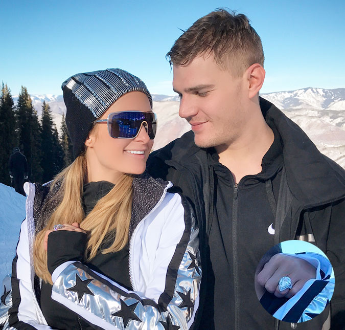 Paris Hilton fica noiva do ator Chris Zylka e se declara: <i>Me sinto a garota mais sortuda do mundo!</i>