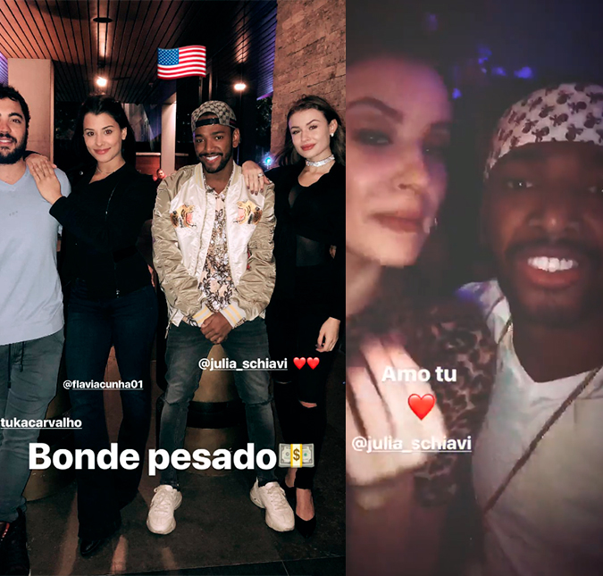 Após rumores de traição, Nego do Borel surge com a namorada, Julia Schiavi, em premiação em Miami