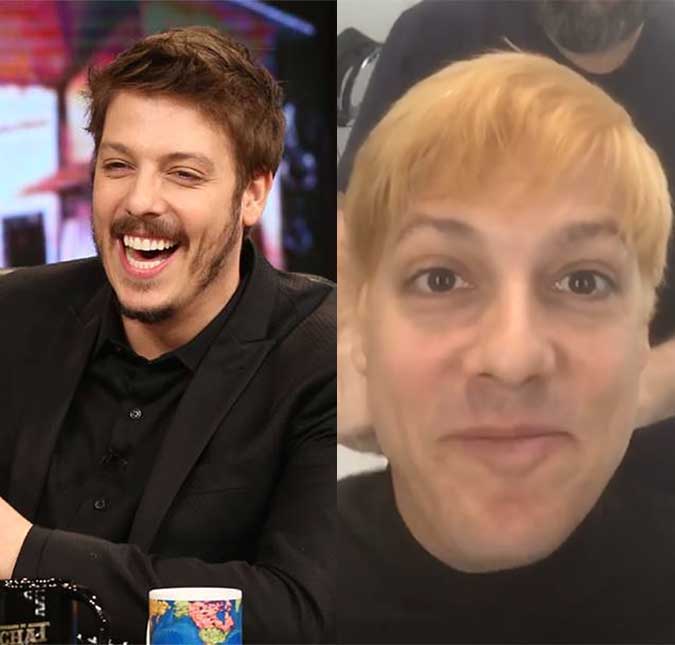 Fábio Porchat surpreende ao aparecer loiro, compare!