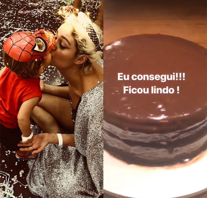 Sophie Charlotte faz bolo para comemorar aniversário de seu filho
