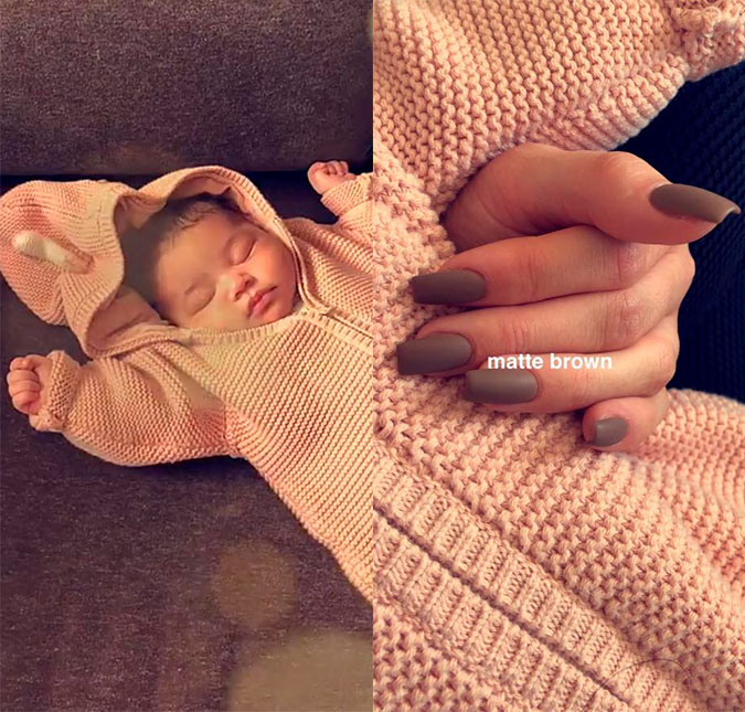 Kylie Jenner compartilha clique fofo de Stormi e aproveita para divulgar linha de esmaltes